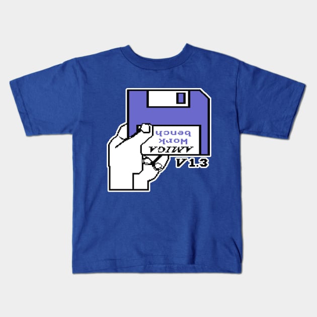 Amiga Workbench - Insert Disk Kids T-Shirt by Meta Cortex